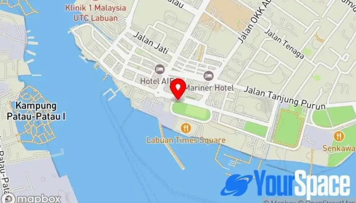 peta Dataran Labuan Tempat Tarikan Pelancong di Labuan