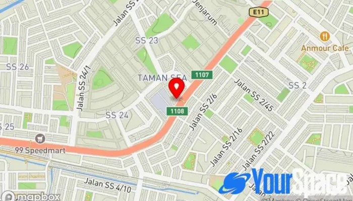 peta Surya Fly Studio Yoga di Petaling Jaya