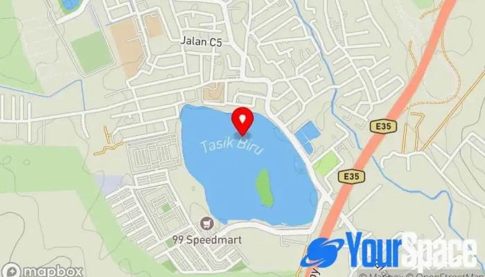 peta Tasik Biru Kundang Tasik di Selangor